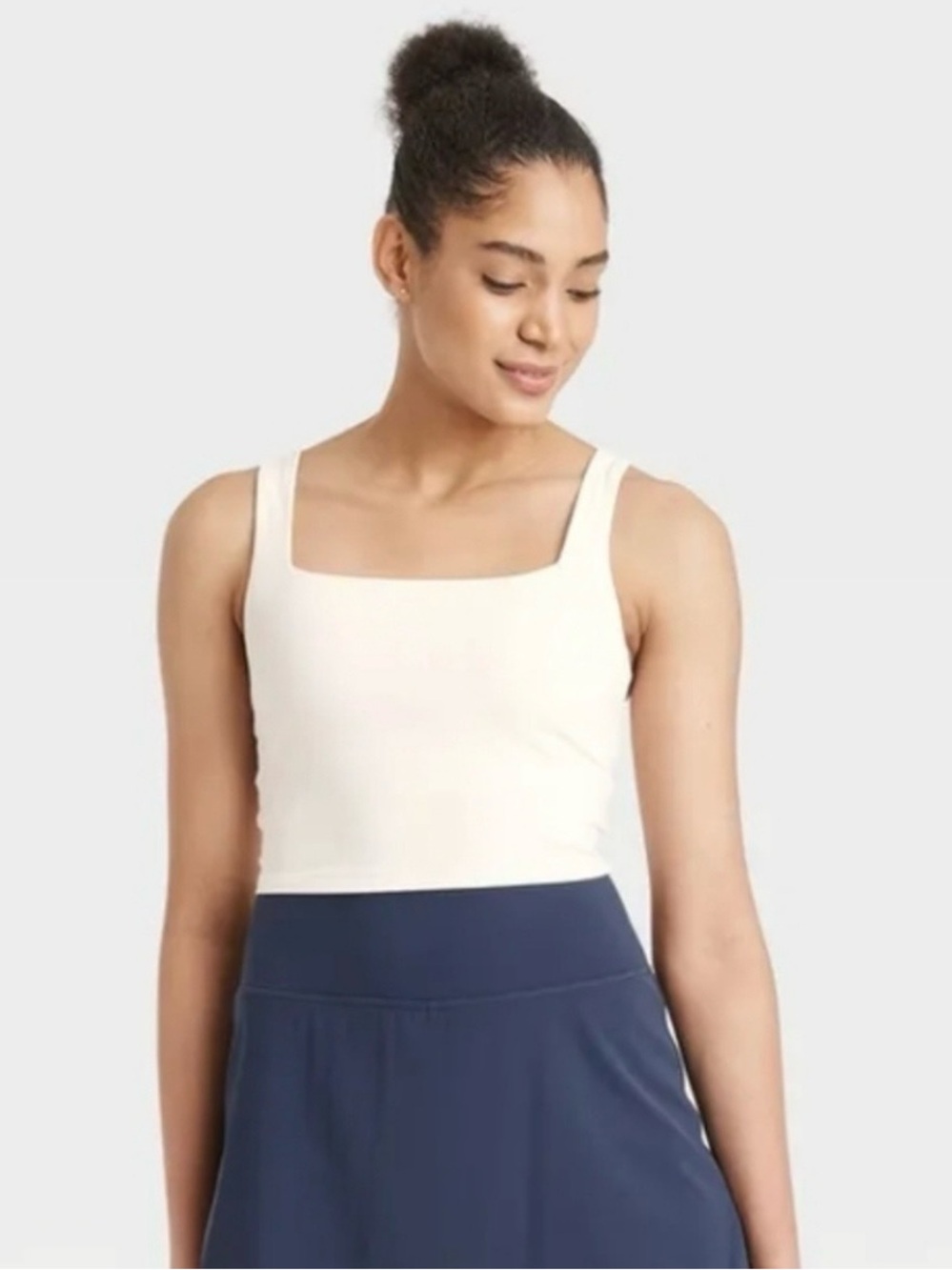 Target All In Motion Women’s Everyday Rib Square-neck Cropped Sports Bra: Size S